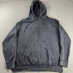 Gold's Gym Blackout Logo Hoodie Gray Black Men’s Size XL